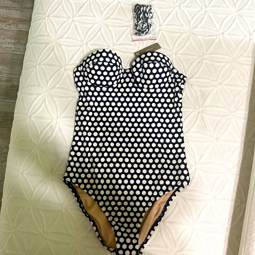 COPY - NWT J. Crew Convertible One Piece Swimsuit Polka Dots Size 2